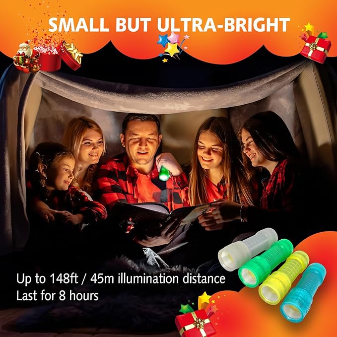 KunHe 30 Pack Glow in Dark Flashlights Small Mini Flashlight Bulk flashlights with Batteries Included Gift Birthday Party Classroom Prizes Christmas Gifts Party Favor