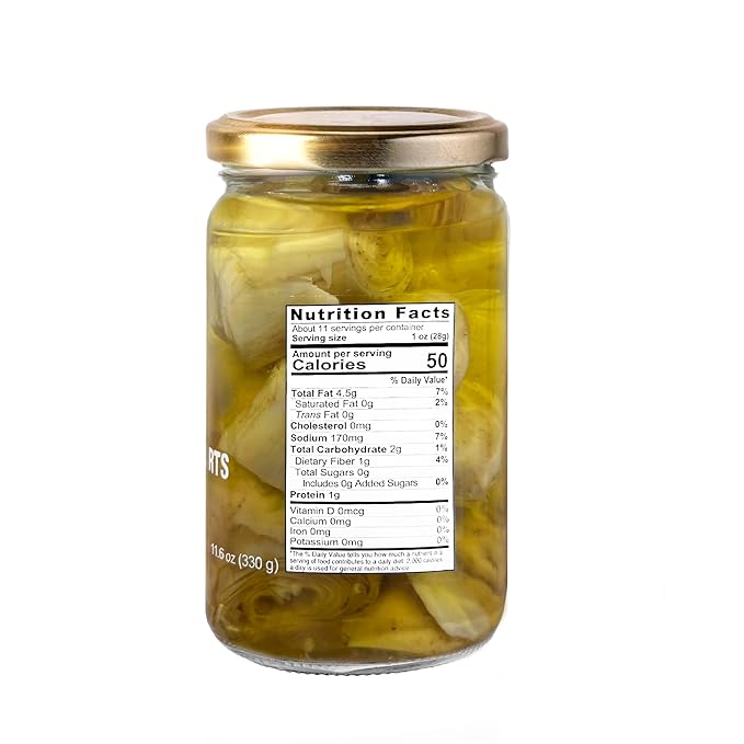 Sanniti Italian Artichoke Hearts in Jar | Authentic Italian Flavor | Perfect for Appitizers, Pasta, Salads, & Dips | 19.4 oz