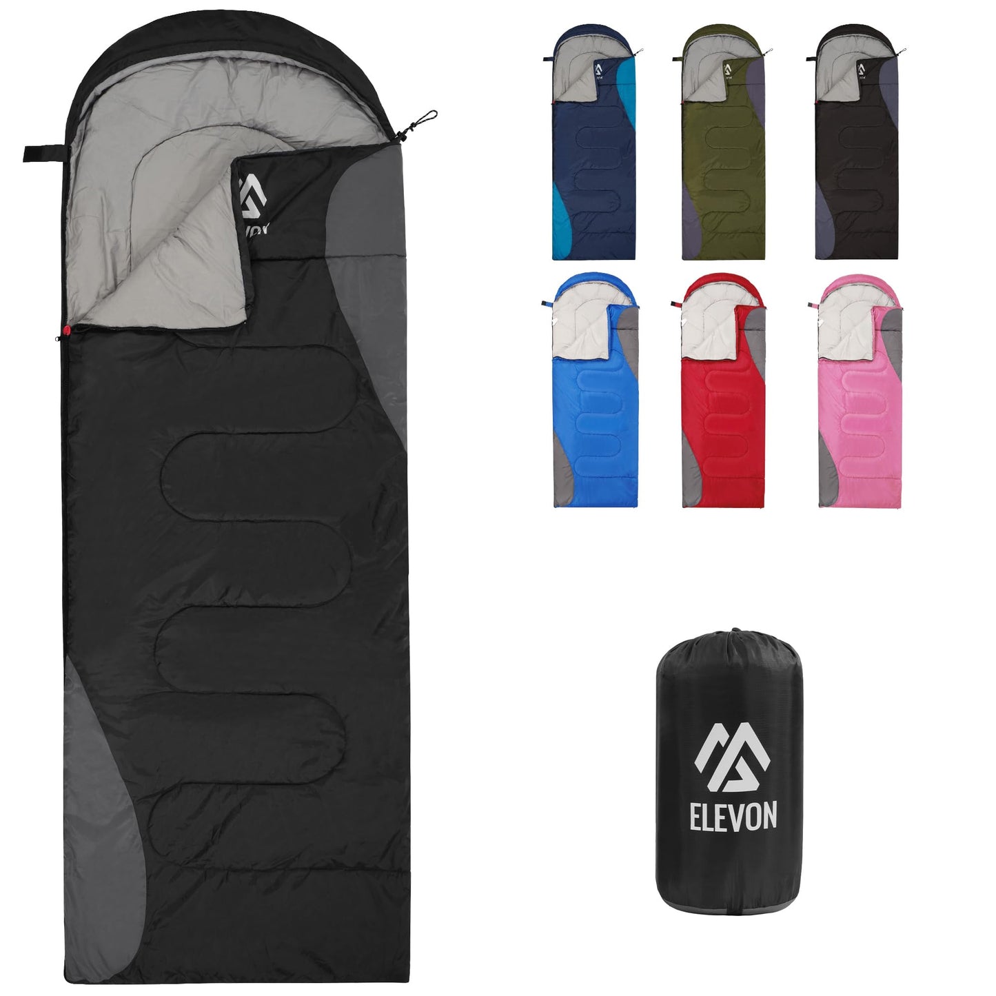 Elevon Sleeping Bag for Adults Teens Kids Cold Warm Weather, Portable Waterproof & Lightweight