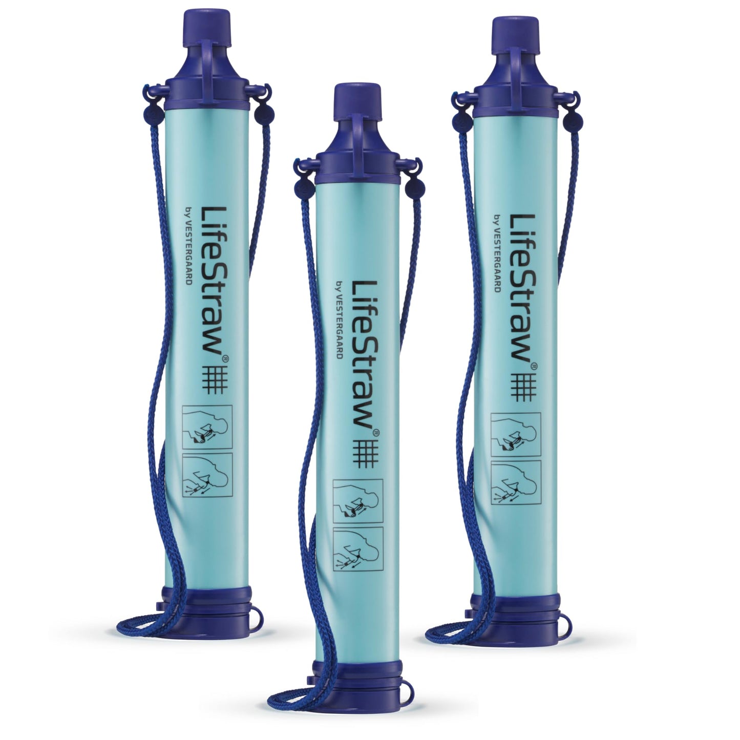 LifeStraw Personal — Water Filter for Hiking, Camping, Travel, and Emergency Preparedness, 3 Pack