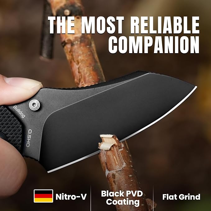 Kizer Bulldog Pocket Knife, 3 In Nitro V Steel Blade Folding Knife Aluminium Handle Camping Hunting Knife with Reversible Clip Sheepsfoot Clutch Lock Small EDC Knives for Men Women V3672A1