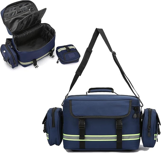 First Aid Bag Empty Medical Bag Home Health First Aid Storage with Two Detachable Side Bags Emergency Responder Trauma Bag for Nursing Student,Therapist,Doctors