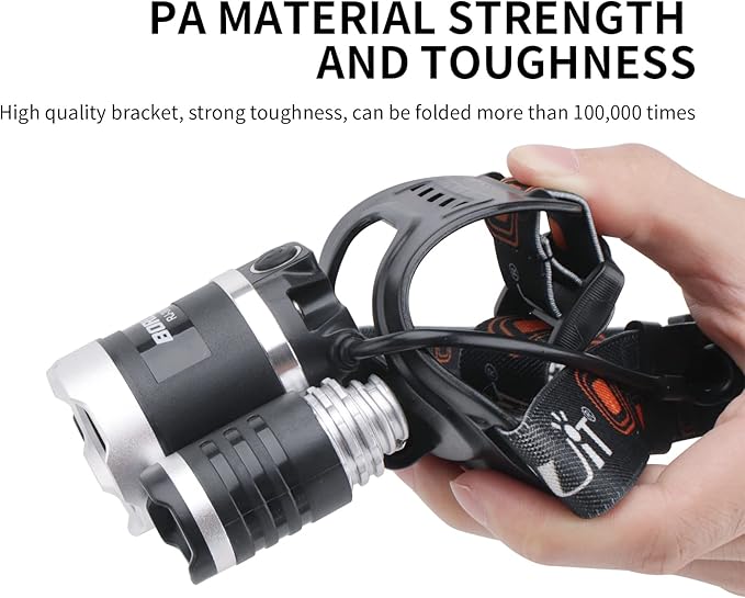 BORUIT RJ-3000 LED Rechargeable Headlamp with Green Light,Super Bright White Green Light Hunting Headlight,3 Mode Waterproof Tactical Head Lamp for Hunting Running Camping Hiking Fishing