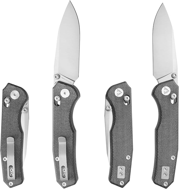 CMB Explorer Micarta Handle 14C28N Steel Blade Crossbar Lock Knife Pocket Folding Tactical Survival Camping Hiking Outdoors EDC Knife with Pocket Clip for Men Women CMB-18 (CMB-18C)