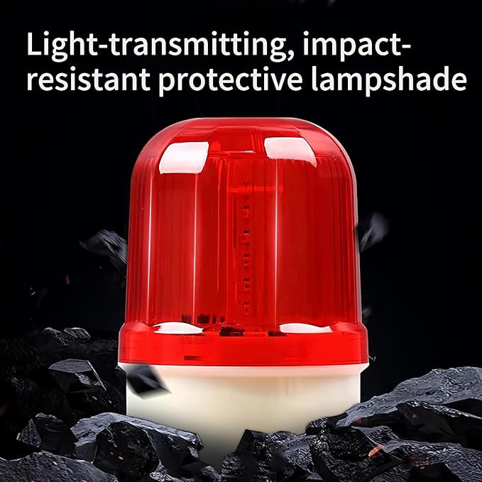 LED Magnetic Beacon Light, Strobe Warning Battery Flashing Lights for Site, Road Construction Rotating Safety Warning (No Sound), Red 110V