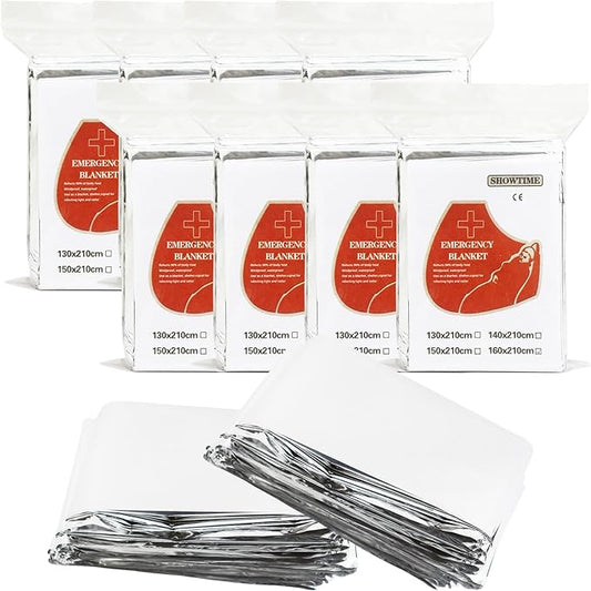 Emergency Mylar Thermal Blankets, 8-Pack Space Blankets Survival Mylar Blanket Emergency Kit Perfect for Outdoors, Hiking, Camping Survival, Bug Out Bag, 83" x 63"