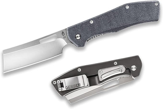 Gerber Gear Flatiron Folding Pocket Knife, EDC Stainless Steel Folding Knife with 3.6" Cleaver Blade and Pocket Clip
