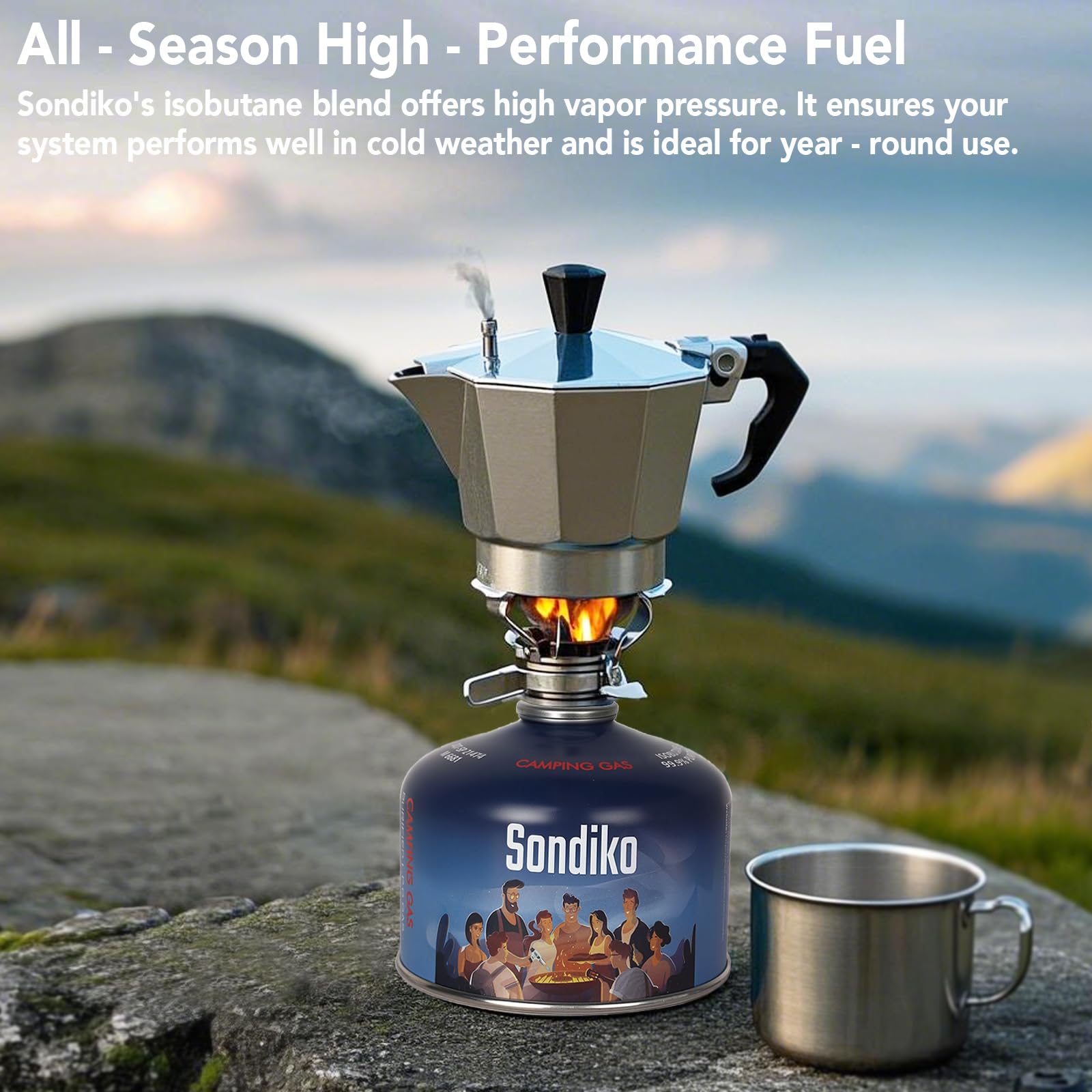 Sondiko Iso Butane Fuel Canister 100g 4 Pack, Camping Stove Fuel