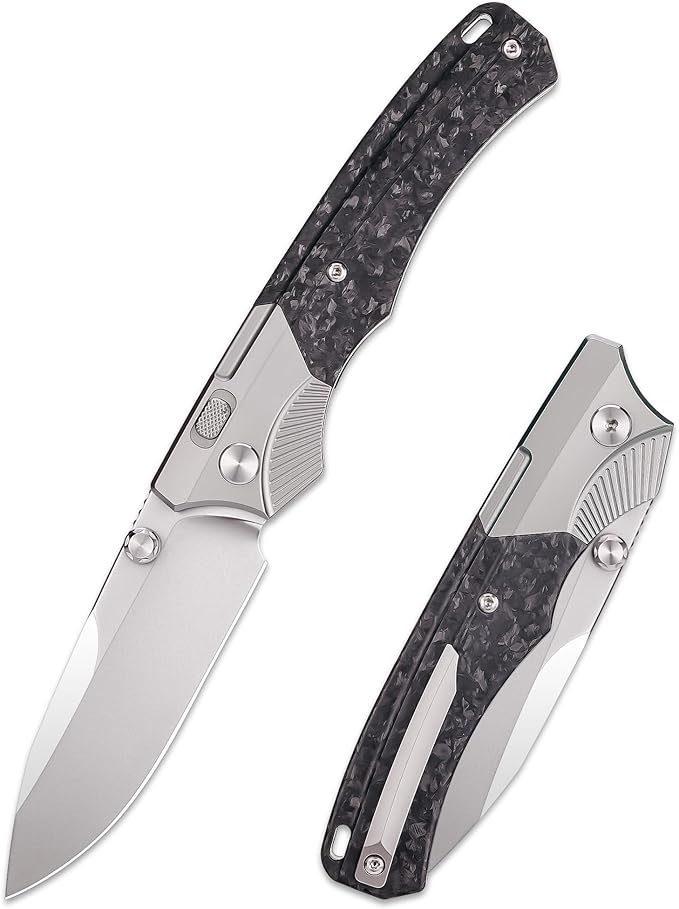 Titanium Pocket Knife WD107, Pearlescent M390 Blade EDC Knife, Men Women Daily Carry Lightweight Folding Knife, Sharp Fishing Camping Knives