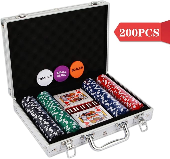 NOLIE Casino Poker Chip Set 200 300 PCS with Aluminum Case for Gambling(11.5 Gram)