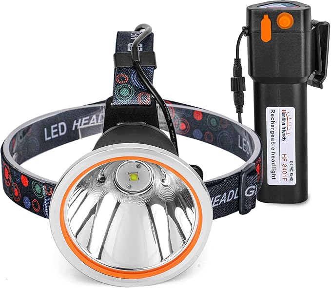 High Power Rechargeable Coon Hunting Lights ??Super Bright LED Waterproof Headlamp, Adjustable Beam Head Flashlight for Hunting, Fishing, Camping, Hiking, Outdoor Activities & Emergency Use