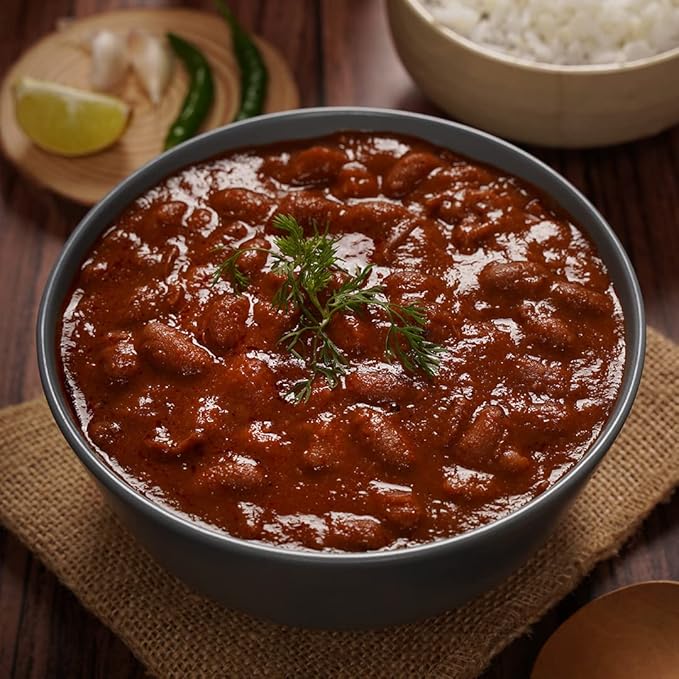 Ashoka Authentic Indian Meals 1932, Vegan Red Kidney Beans, All-Natural Microwaveable Entrees, Shahi Rajma, Kosher Certified, Travel Friendly Box, Gluten-Free & with No Preservatives, Pack of 10