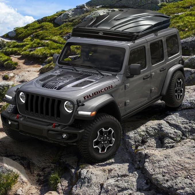 BIVVYY V2 Rooftop Hard Shell, Vehicle Mounted Pop Up Hardshell Roof Top Tent, Side Open Rooftop Tent with Rainflys for Van SUV Truck (3 Person)