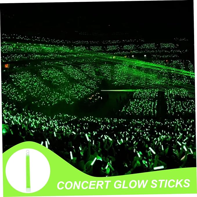 Industrial Grade Glow Sticks, 12Pcs Bright Emergency Light Sticks, 6" Temperature Resistant Glow with Hanging Hook 12 Hour+ for Camping, Bar, Concert, Party(Light Green)