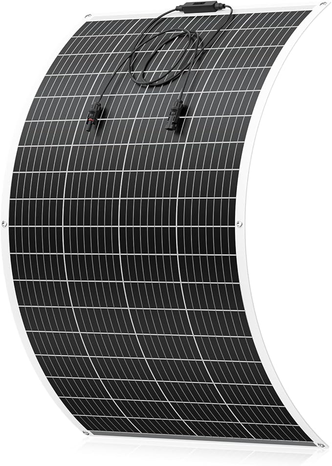 200 Watt Solar Panel 18BB N-Type 200w Solar Panel 12V 24.3% High Efficiency Monocrystalline PV Module for RV Camper Marine Home Rooftop Power Station Off-Grid Systems (200w*1)