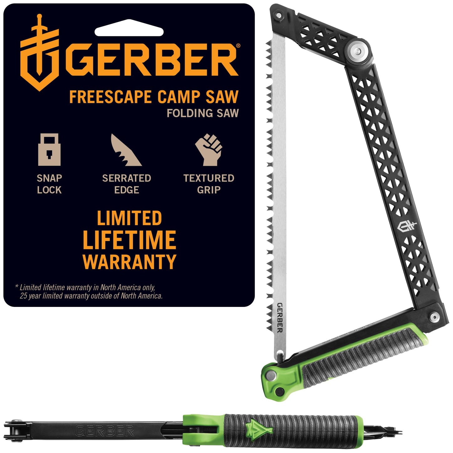 Gerber Freescape Camp Saw Folding Hand Saw for Backpacking Hiking Camping Pruning and Bushcraft