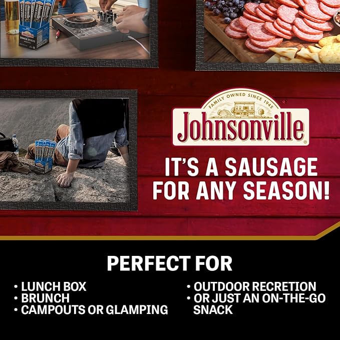 Johnsonville Summer Sausage Snack Sticks - Dairy Free, Gluten Free Protein Snacks, Jerky Snack Packs - Original, 1 oz., 24-Pack