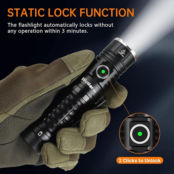 Wurkkos TS22 Mini EDC Flashlight Rechargeable - LED Flashlight Super Bright 4500 High Lumens with Magnetic Tailcap IP68 Waterproof Light Regulated Output for Camping Walking Emergency