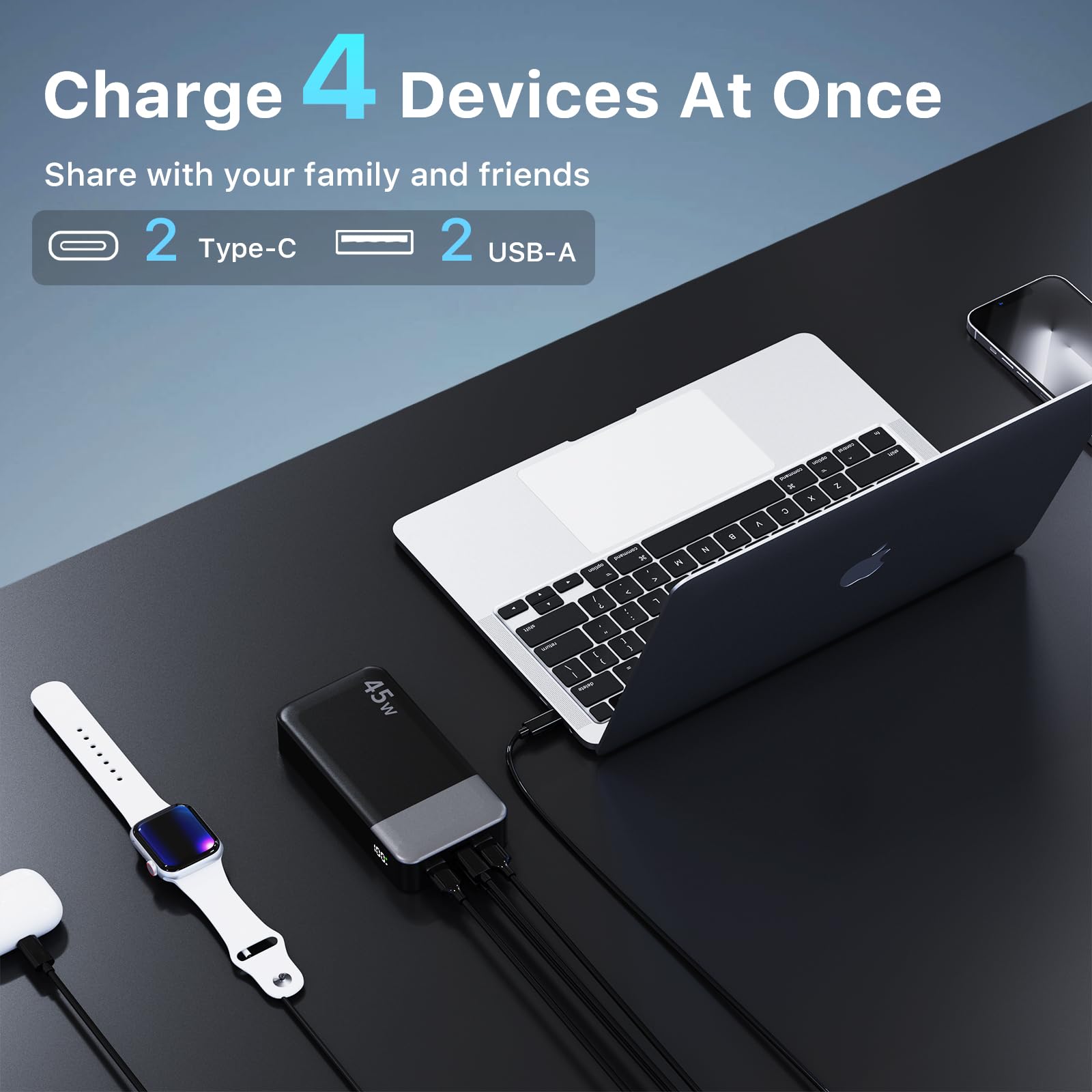 NOBIS Portable Charger 45W 20000mAh Power Bank Fast Charging