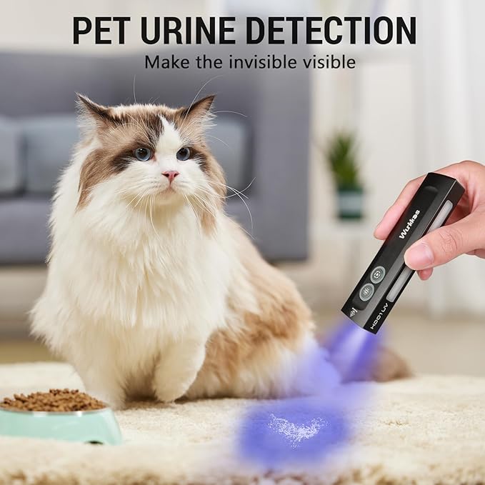 Wurkkos HD01 UV Flashlight, Rechargeable EDC Flashlight, Led Flashlight with 365nm UV Light, 1200 Lumens Flat Flashlight with RGB, Pocket Light for Emergency, Pet Urine Detection (Black)