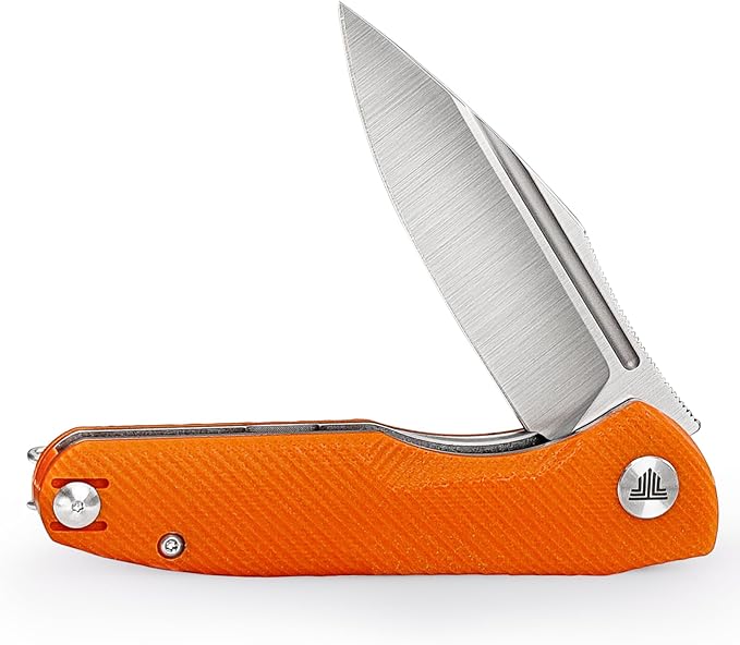 Knives，Folding EDC Knife for Men，Pocke Flipper Knife with Clipï¼?.26" 14C28N Steel Blade（Satin），G10 Scales for Outdoor Camping Tool - Antliae-03OG