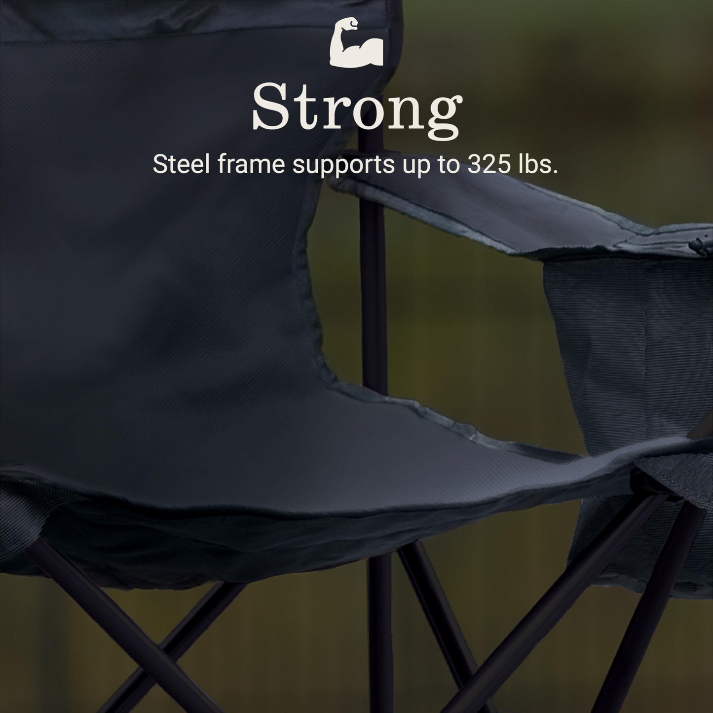 Coleman Portable Camping Chair with 4-Can Cooler, Cushioned Seat & Back with Side Pockets & Cup