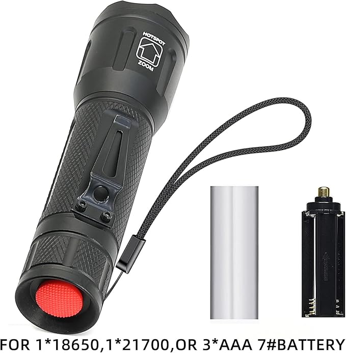 4 in 1 Multicolor Tactical Flashlight, Can Zoom White Blue Green Red Light, RGB Waterproof Handheld Torch with Clip, Suitable for Night Hunting Light, Fishing, Camping Hiking