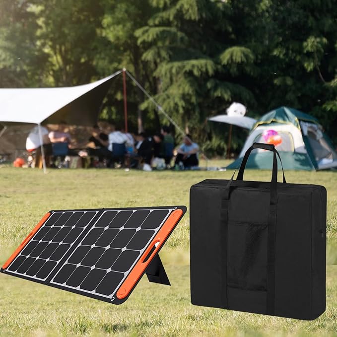 Solar Panel Storage Bag Compatible with Jackery Solars Panel 100 Watt,Waterproof Solar Panel Bags,Dustproof Carrying Case with Pocket,21.7''L x3.9''W x 25.6''H(Bag Only)