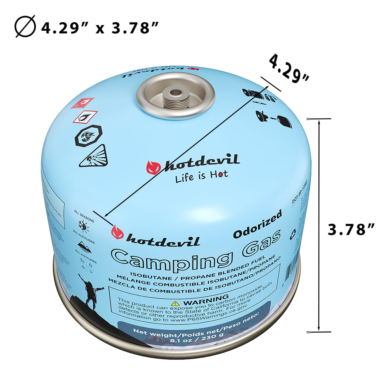 Isobutane Fuel Canister 230 Gram Camping Stove Fuel Butane Propane Blend Isobutane Fuel Canister