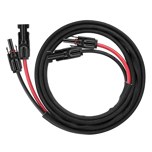 6FT 10AWG Solar Panel Extension Cable with Female and Male Connectors, Solar Cable for Solar Panels, Charge Controllers and Solar Generator (10AWG, 6FT)