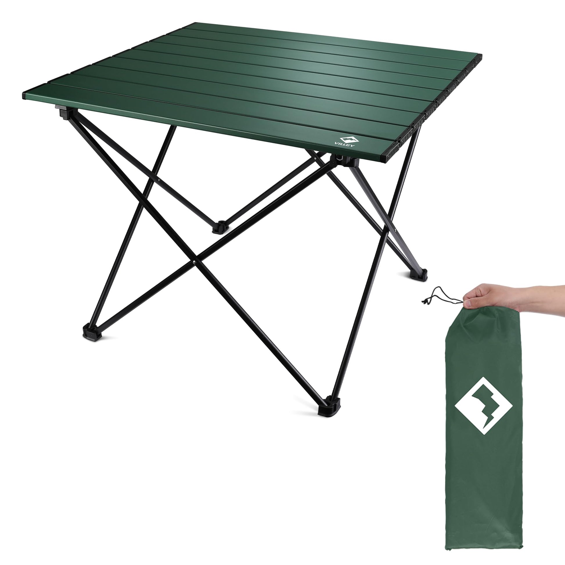 VILLEY Portable Camping Side Table, Ultralight Aluminum Folding Beach Table
