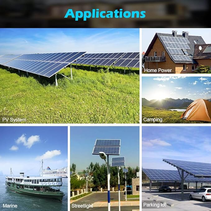 SUNGOLDPOWER 550W Solar Panel 18PCS,Monocrystalline,High Efficiency,IP68 Waterproof for Charing 12V/24V/36V/48V Battery on Roof,Yard,Farm,Marine,on/Off Grid System UL61730(Total 9900W)