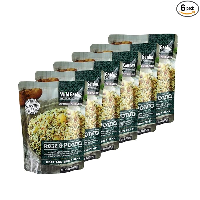Wild Garden Heat and Serve Pilaf, Rice & Potato, Fully Cooked, Ready to Eat, Microwavable 8.8 oz, 6 pack