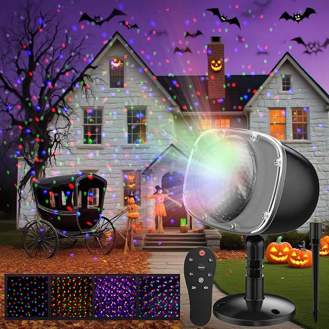 Christmas Snowfall Projector Lights,FLEVO LED Light Projector,Outdoor Holiday Lights with Clear Rotating Snow Falling Lamp for Halloween Xmas Party Garden Landscape Decoration