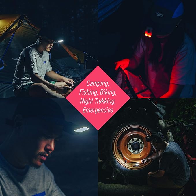 Claymore Capon 40B Tan Clip-On Cap Light ??USB-C Rechargeable 230LM LED Headlamp | 3 Light Modes 180° Adjustable Beam IP54 Water Resistant Up to 12 Hrs Runtime for Camping, Running, Outdoor