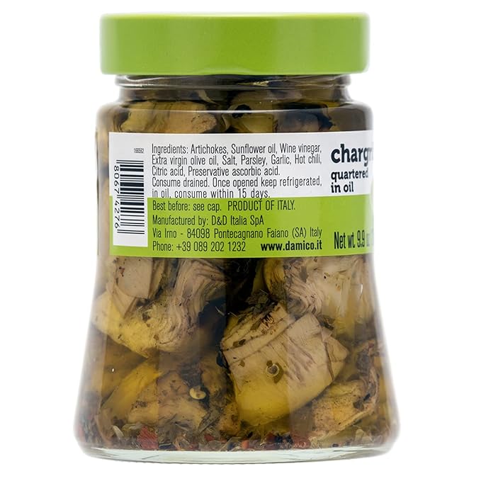 FRATELLI D'AMICO - Chargrilled Artichokes, Quartered in Oil, Grilled, Naples Style, 9.9oz (280g) NON-GMO