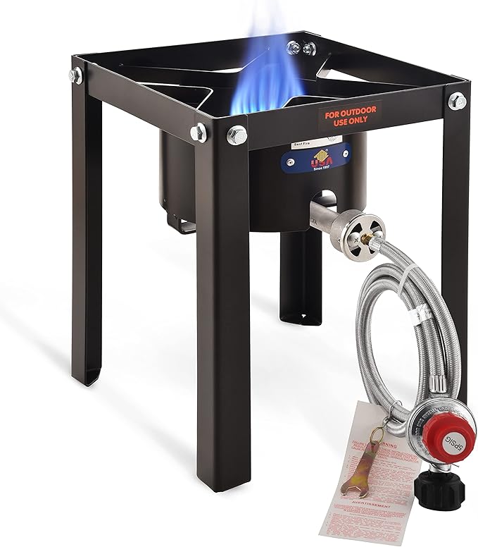 ARC 55,000BTU Propane Burner Camping Stove,Outdoor Gas Stove Burner Cooker for Cooking for Turkey Fry,Homebrewing,Crawfish Boil,and More!