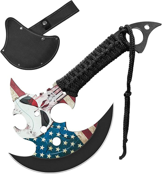 Outdoor 13" Camping Small to Medium Size Hatchet,Multi Functional Shock-Absorbing Tools Axe,Mountaineering Campfires Self Defense Portable Carrying,13",1LB