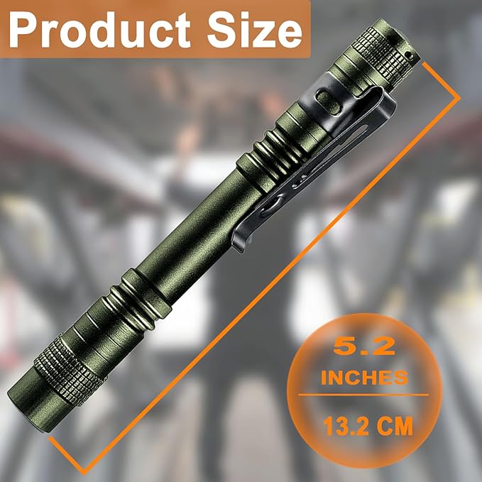 Beieverluck 10 Pack Small Mini Flashlights, Pocket Flashlight Penlight with Clip, Tactical Pen Light for Camping Outdoor Emergency Inspection Fathers Gifts for Dad Husband