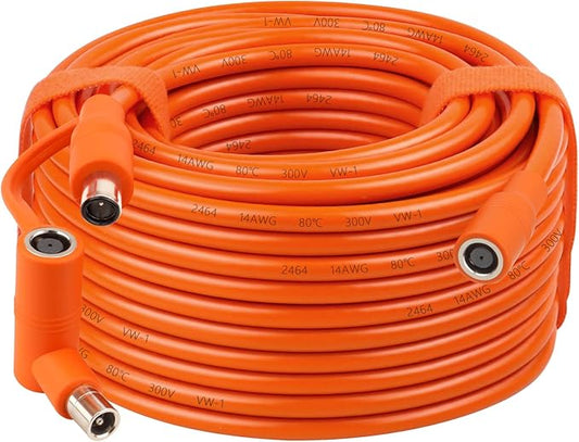 14AWG DC 8mm Extension Cable for Solar Panel 75FT,DC7909 Solar Panel Cable Female to Male with DC8020 Male Adapter Compatible with Aker,GZ Yeti,BLUETT,Jackery Portable Power Station - 75 Foot