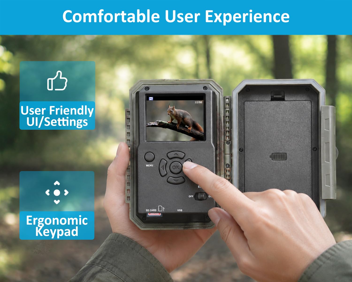 GardePro E5S 2-Pack Trail Camera (Non-Cellular, Non-WiFi), 64MP Photo & 1296P HD Video, 0.1s