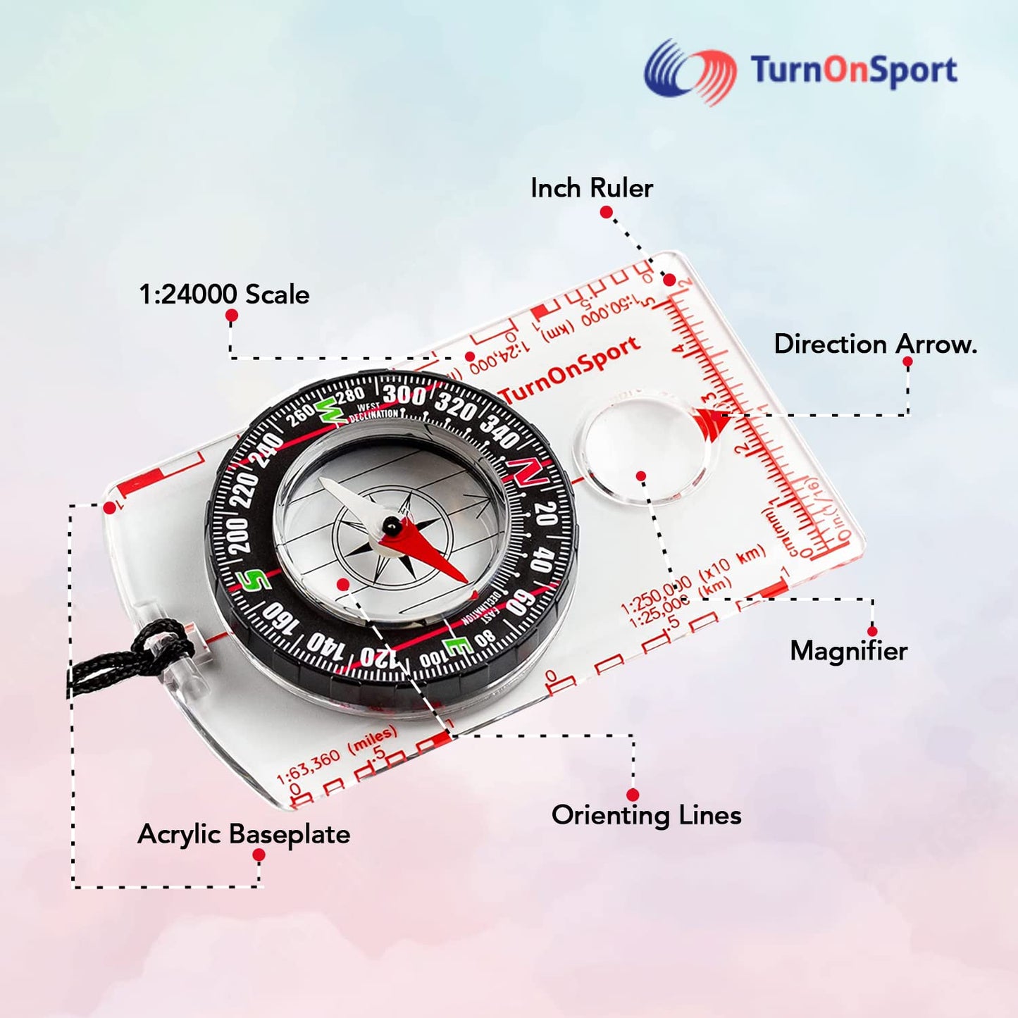 Orienteering Compass Hiking Backpacking Compass | Advanced Scout Compass Camping Navigation - Boy