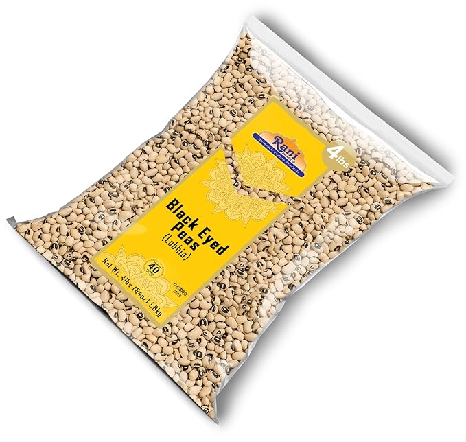 Rani Black Eyed Peas, Dried Cowpeas (Lobhia) 64oz (4lbs) 1.81kg Bulk ~ All Natural | Vegan | Kosher | Gluten Friendly | Product of USA