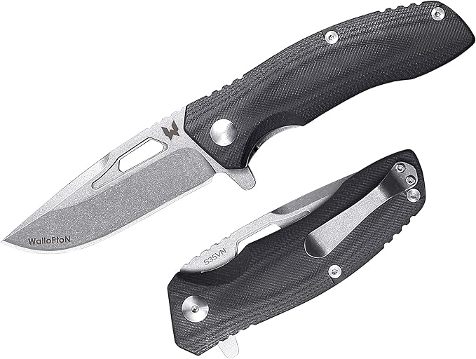 Tactical Folding Knife - CPM S35VN Steel, G10 Handle - Plump Linear Blade Design - Great for Outdoor Survival Camping Hunting, Ideal Gifts for Men. Eagleye Series