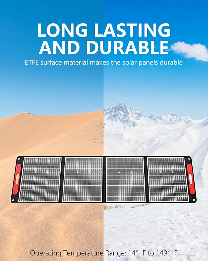 ELECAENTA 300W Solar Panel, 25% High Efficiency (Upgraded Version), Ultra Lightweight, Flexible and Foldable ETFE Portable Solar Charger for Power Station Generator Outdoors RV Camping Off Grid