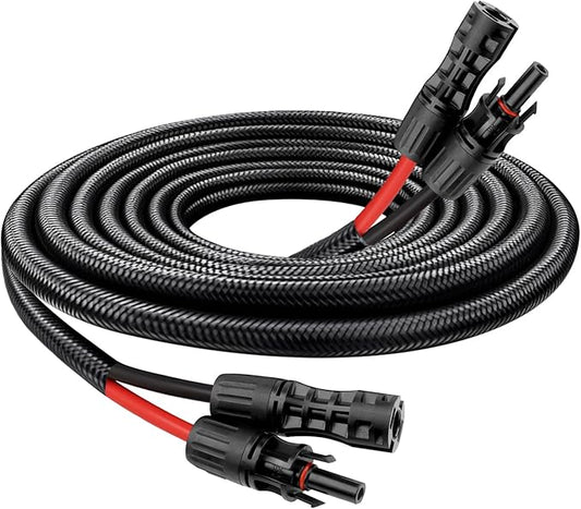 Solar Panel Extension Cable - 8AWG 5FT Solar Wire with Female & Male Waterproof Connector Flame Retardant Protective Sleeving PV Wire for RV, Photovoltaic Systems, Home, Boat, Solar Panels, Car