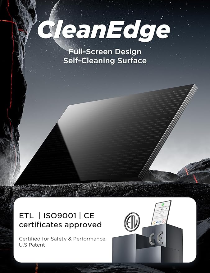 STAR 200W Solar Panels, 12/24V Monocrystalline Solar Panel, High-Efficiency Full-Screen Design, Maintenance-Free, for RV, Marine, Roof, Home, Off-Grid Applications (200W 1PCS)