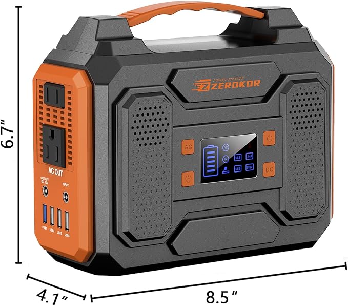 300W Portable Solar Generator with Panel, 65W 110V Portable Power Bank with DC AC Outlet with Solar Panel Charger 60W Set for Laptop Smart Devices Tent Camping Outdoor Hiking Power Outage