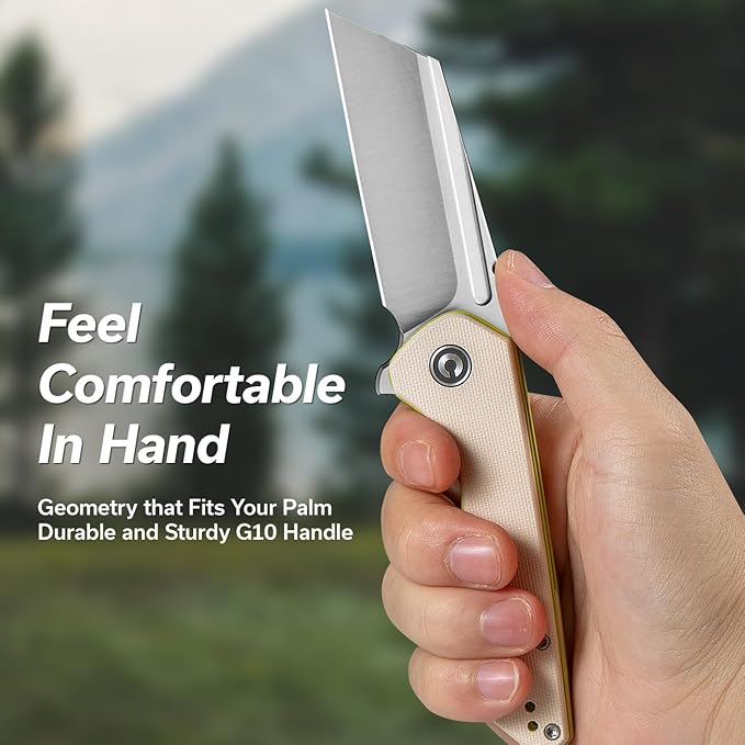 CIVIVI Pocket Knife for Men, ExOne Folding Knife with Flipper, 2.94" Nitro-V Reverse Tanto Blade G10 Handle for Perfect EDC Gift C23036-2