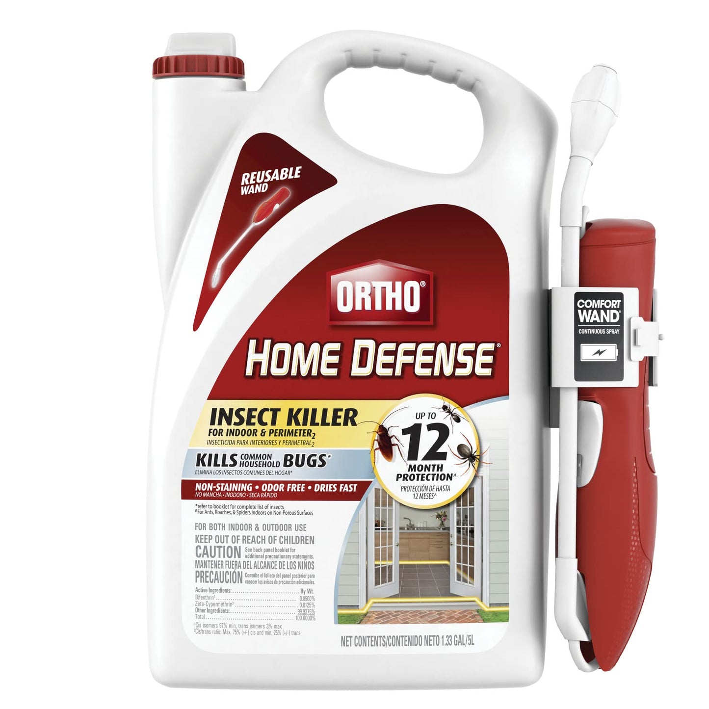 Ortho Home Defense Insect Killer for Indoor & Perimeter2, Wand, 1.33 gal.
